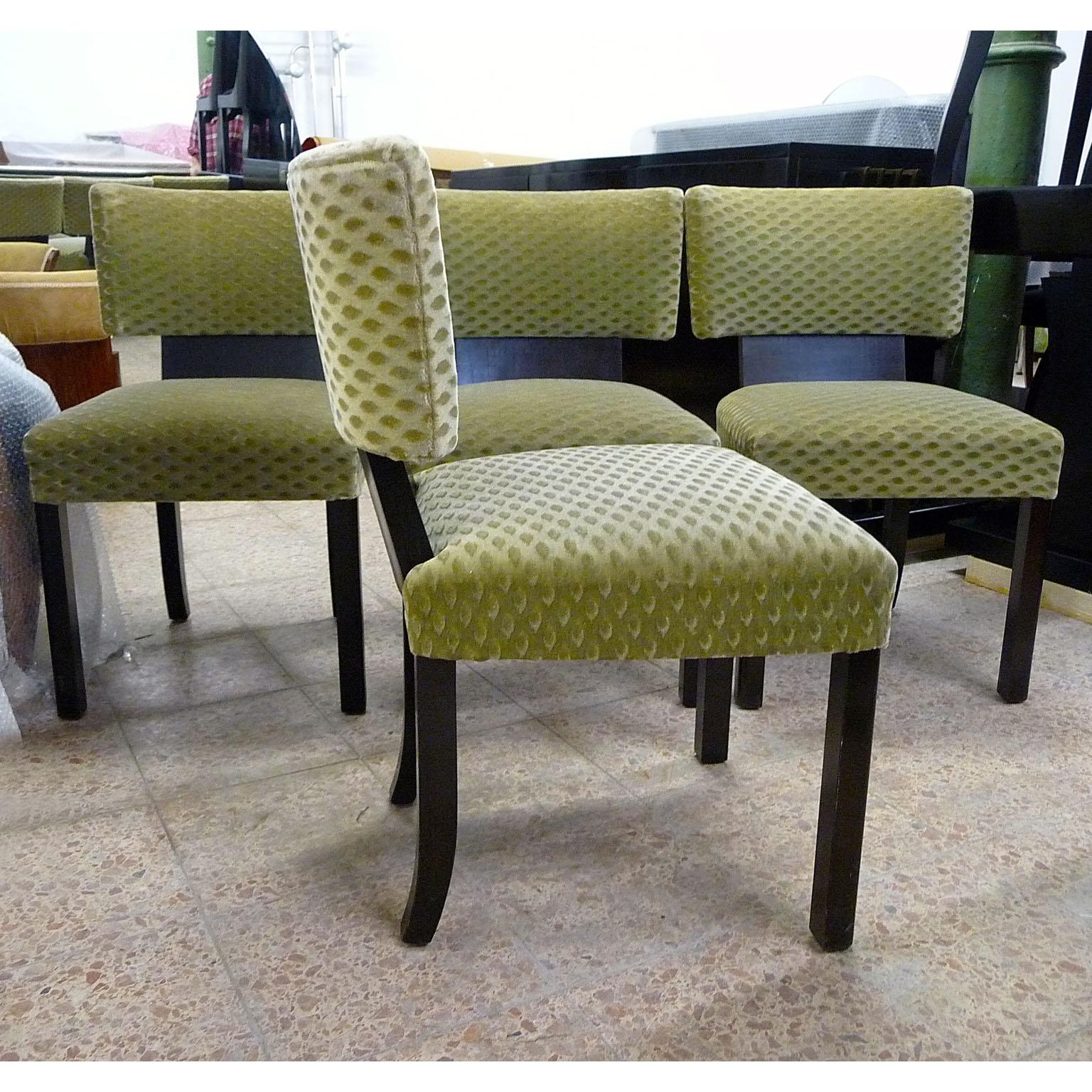 Upholstery Art Deco Set of Four Dining Chairs Designed by Bruno Paul For Sale