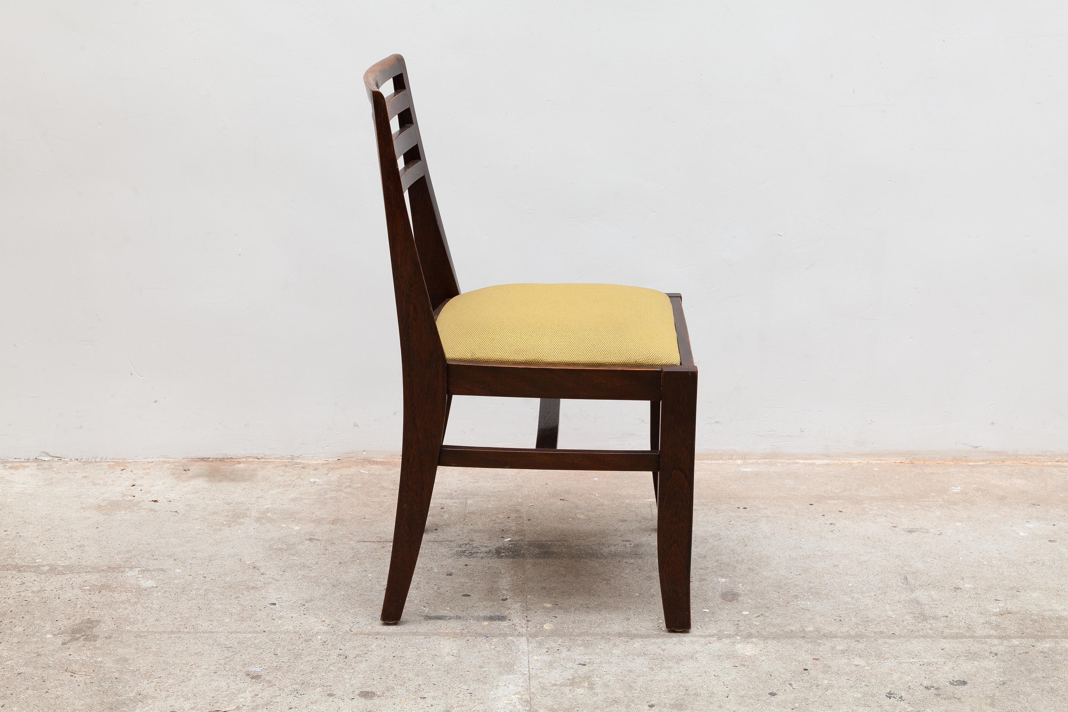 Hand-Crafted Art Deco Set of Six chairs designed by De Coene, Belgium, 1930s