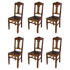 Juego de 6 Sillas, Art Decó Siglo XX