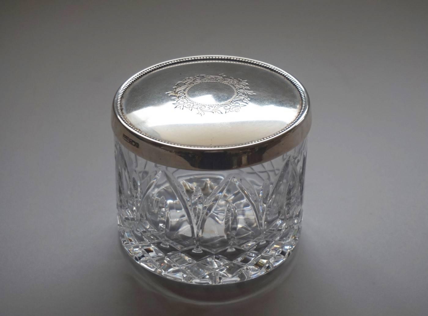 Art Deco Set of Two Cut Crystal and Sterling Silver Boxes by Topázio, Portugal 2