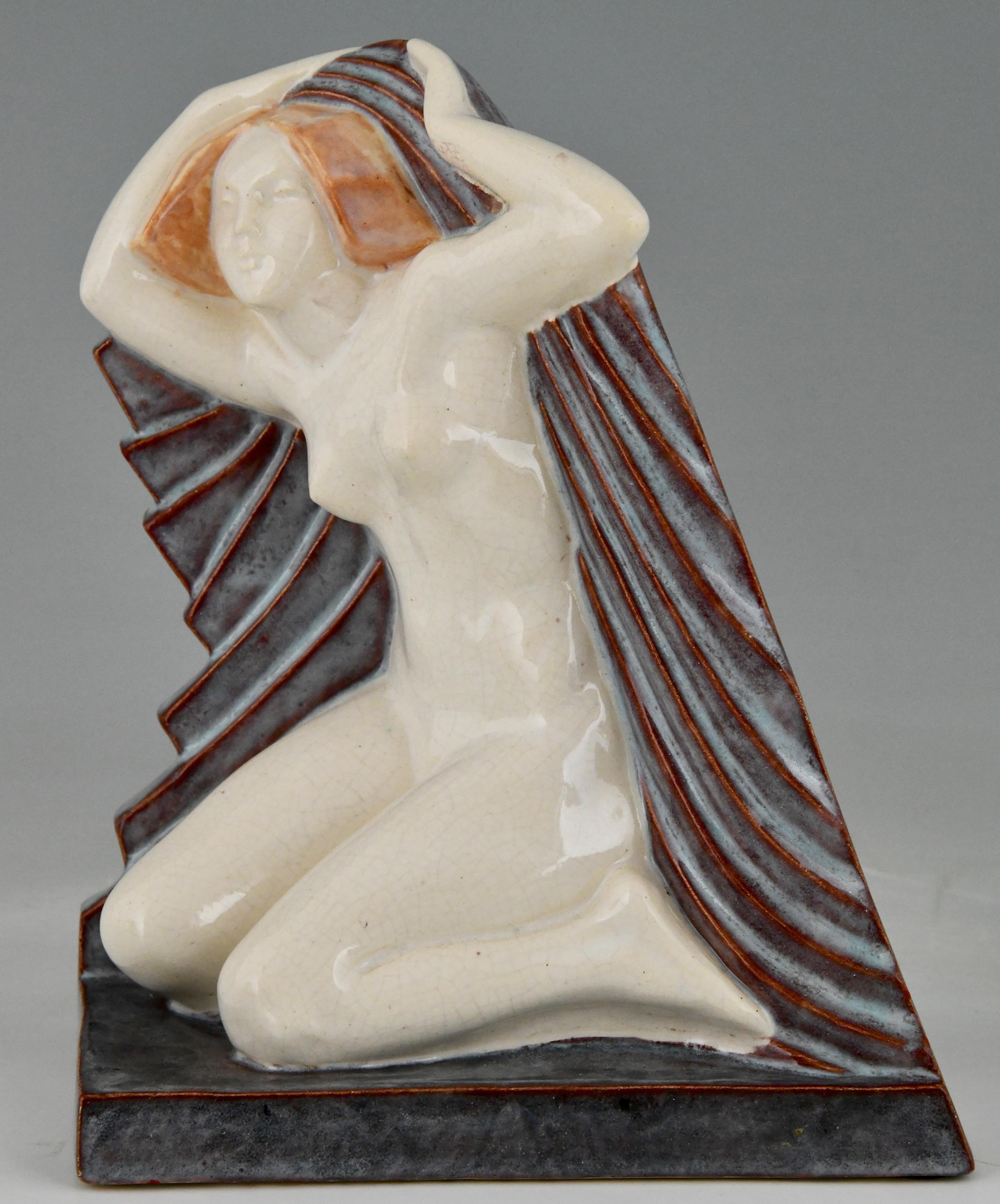 Early 20th Century Art Deco Set with Seated Nudes by Narezo for Kaza Editions 1925