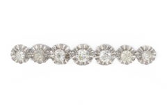 Seven Diamond Platinum Bar Brooch