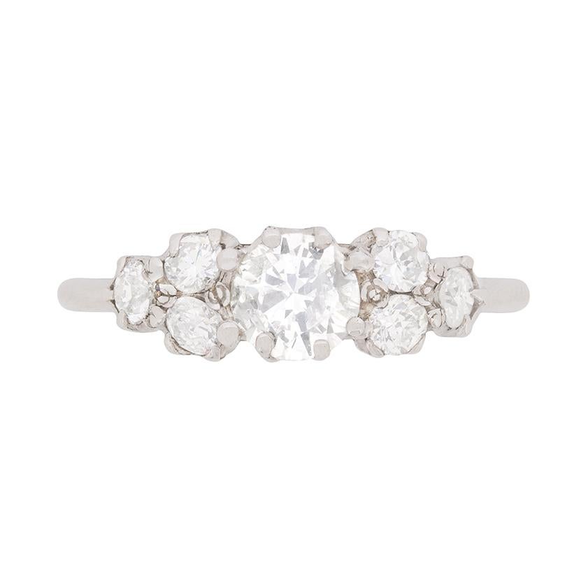 Art Deco Seven-Stone Diamond Ring, circa 1930s
