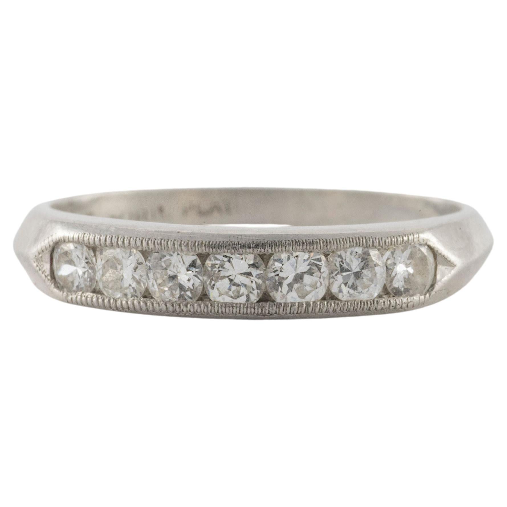 Art Deco Siebensteiniger Diamant-Ehering