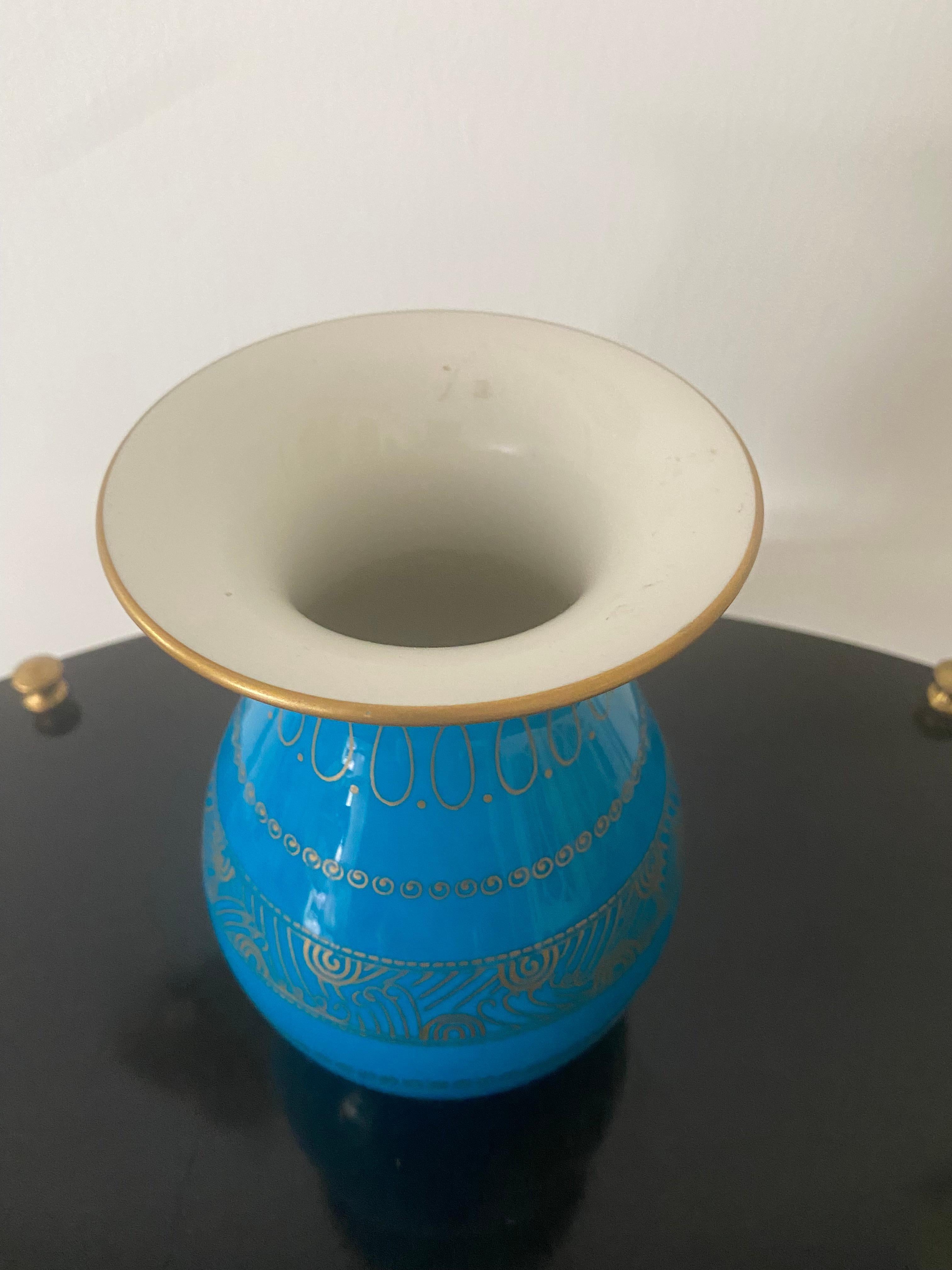 French Art Deco Sevres vase attrib Ruhlmann Lalique Haviland France porcelain Decoeur For Sale