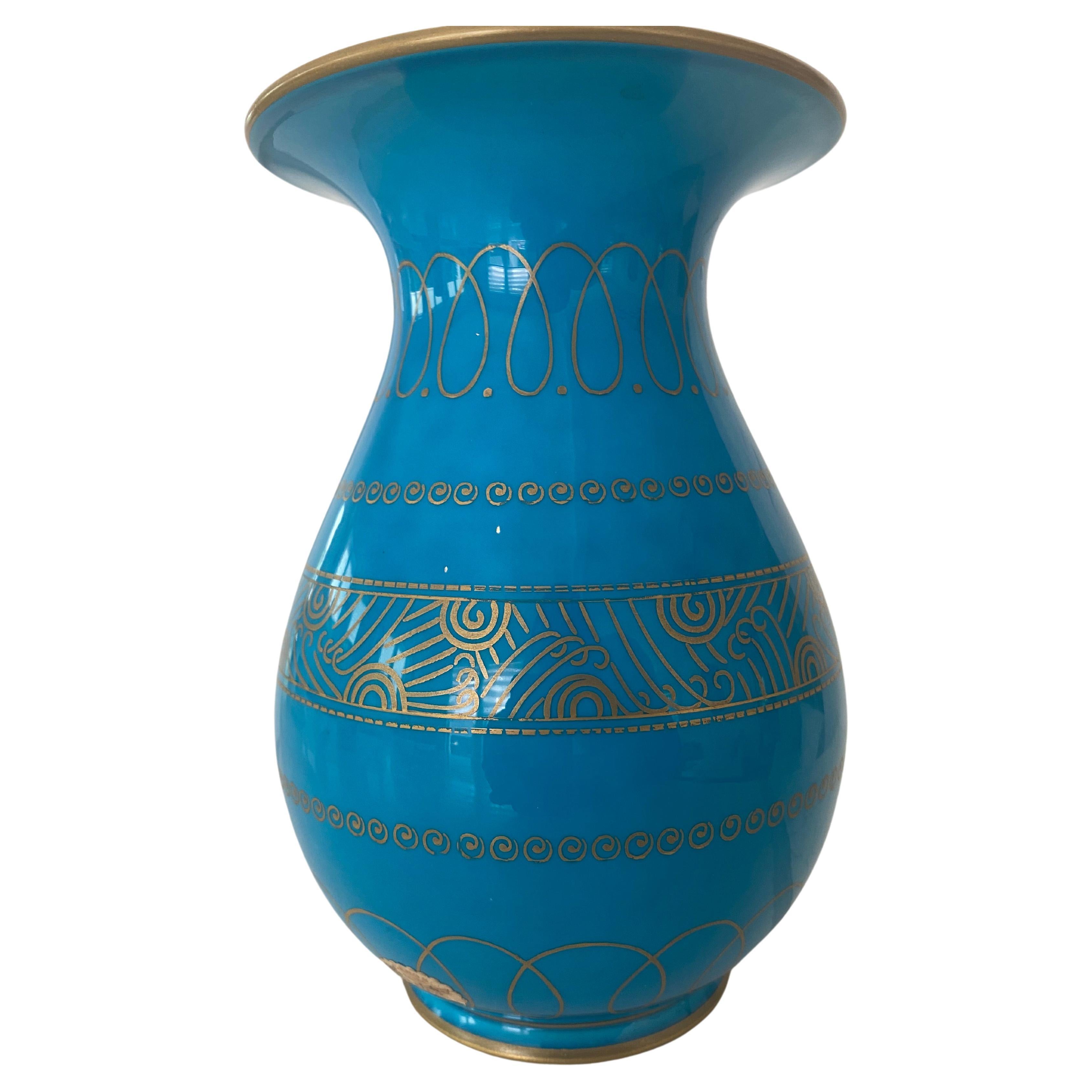 Art Deco Sevres vase attrib Ruhlmann Lalique Haviland France porcelain Decoeur For Sale