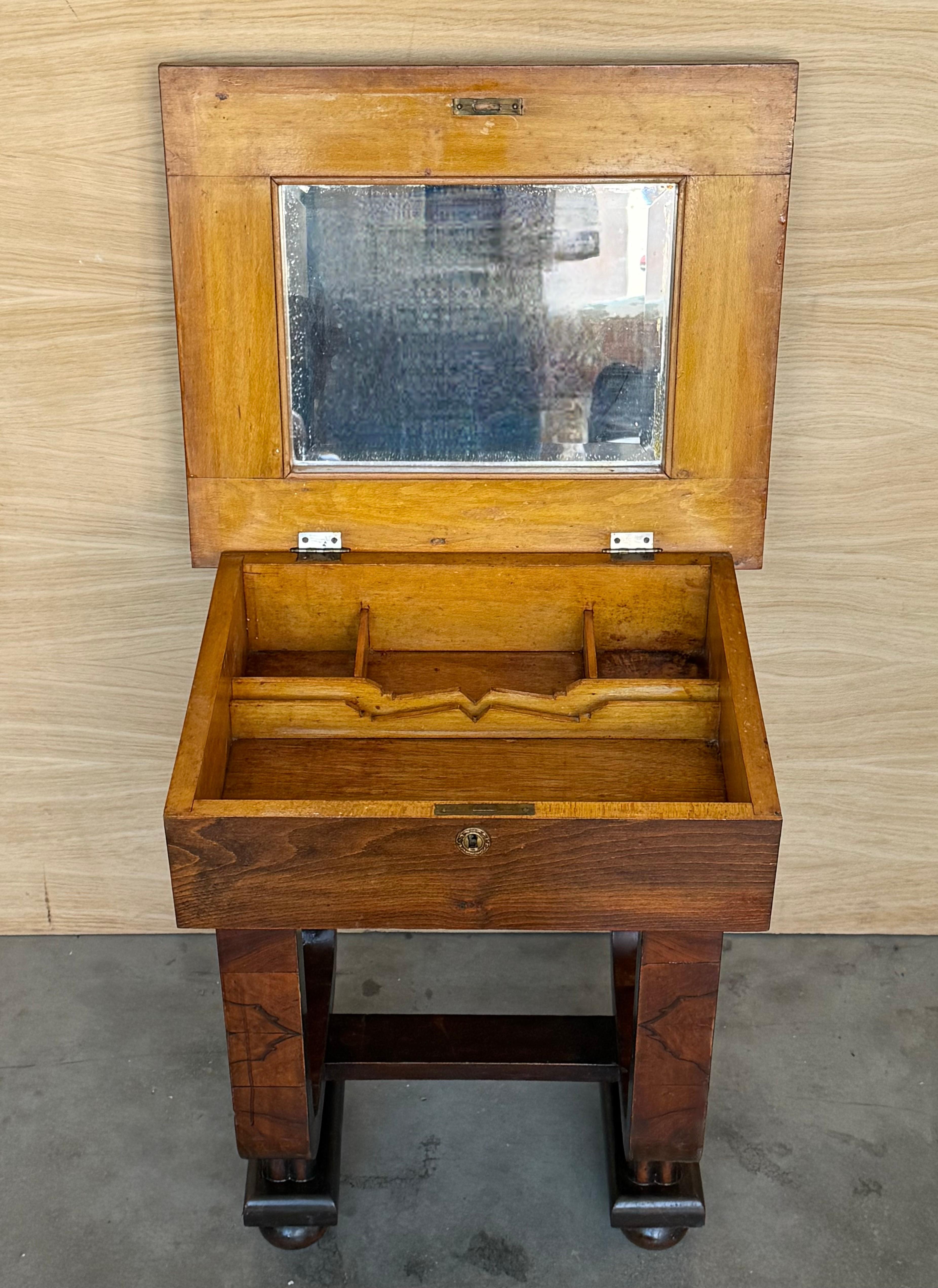 Art Deco Sewing Stand Work or Side table Table with Black Ebonized details For Sale 6