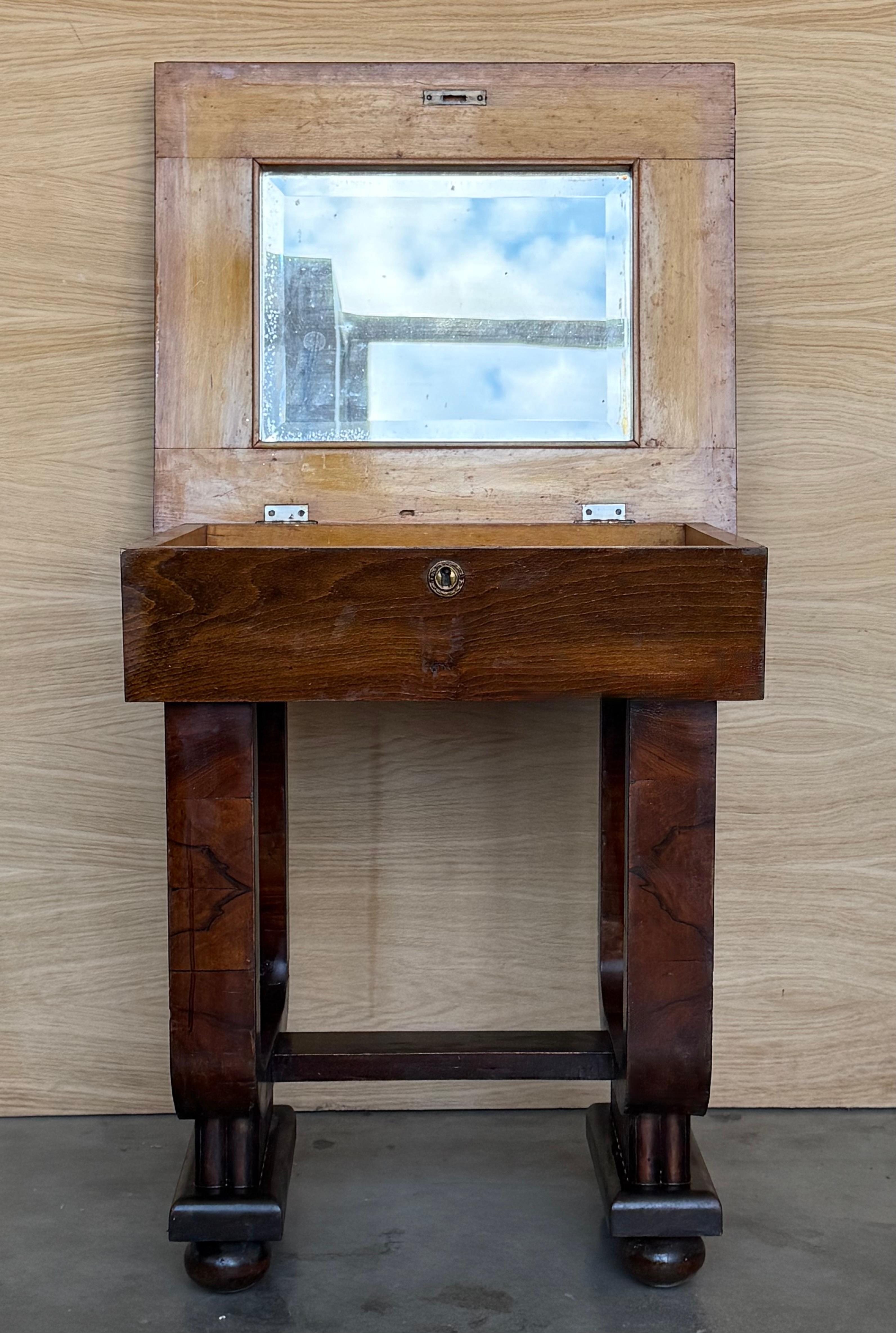 Art Deco Sewing Stand Work or Side table Table with Black Ebonized details For Sale 7