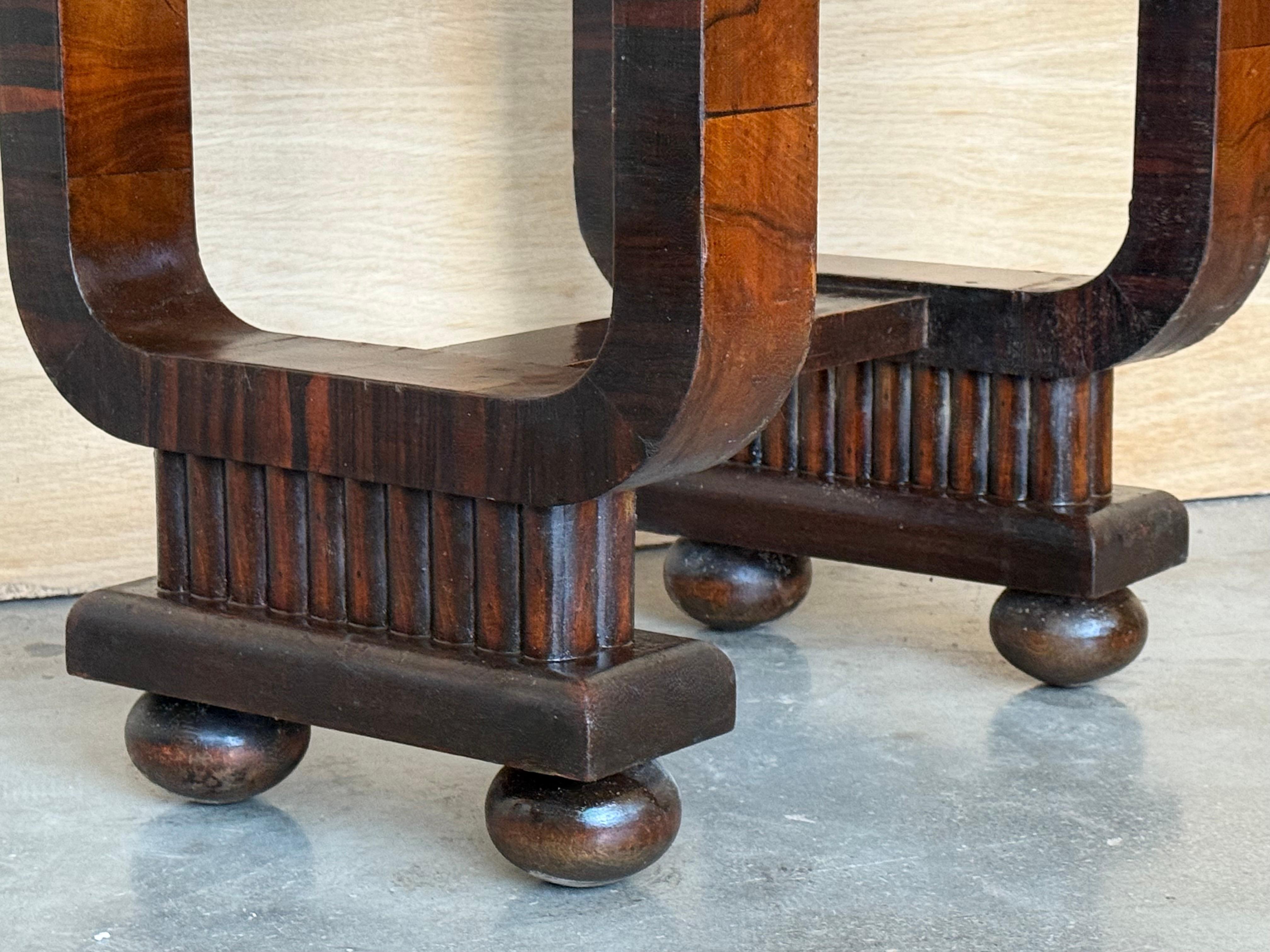 Art Deco Sewing Stand Work or Side table Table with Black Ebonized details For Sale 9