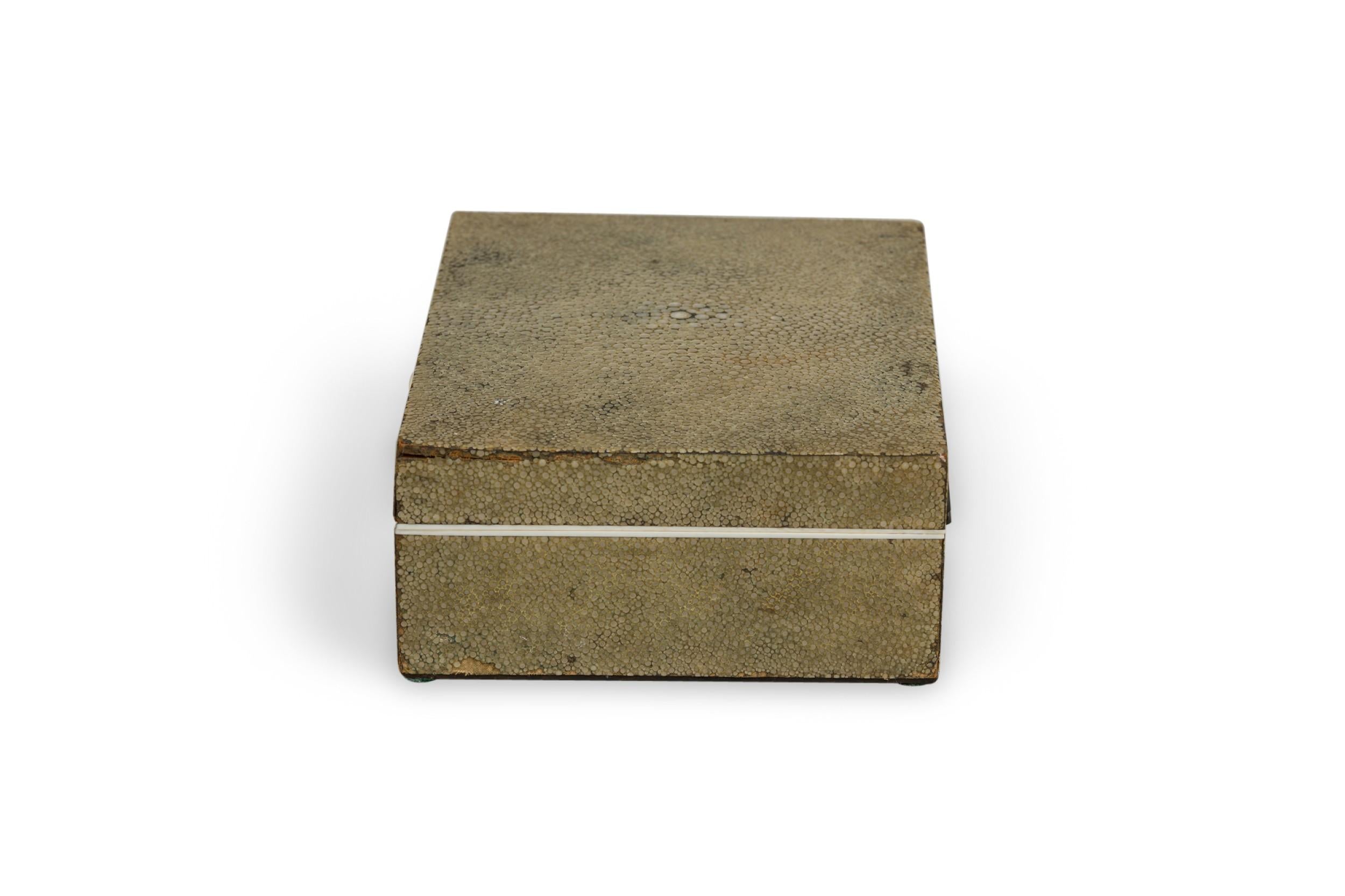 British Art Deco Shagreen and Bone Trimmed Box For Sale