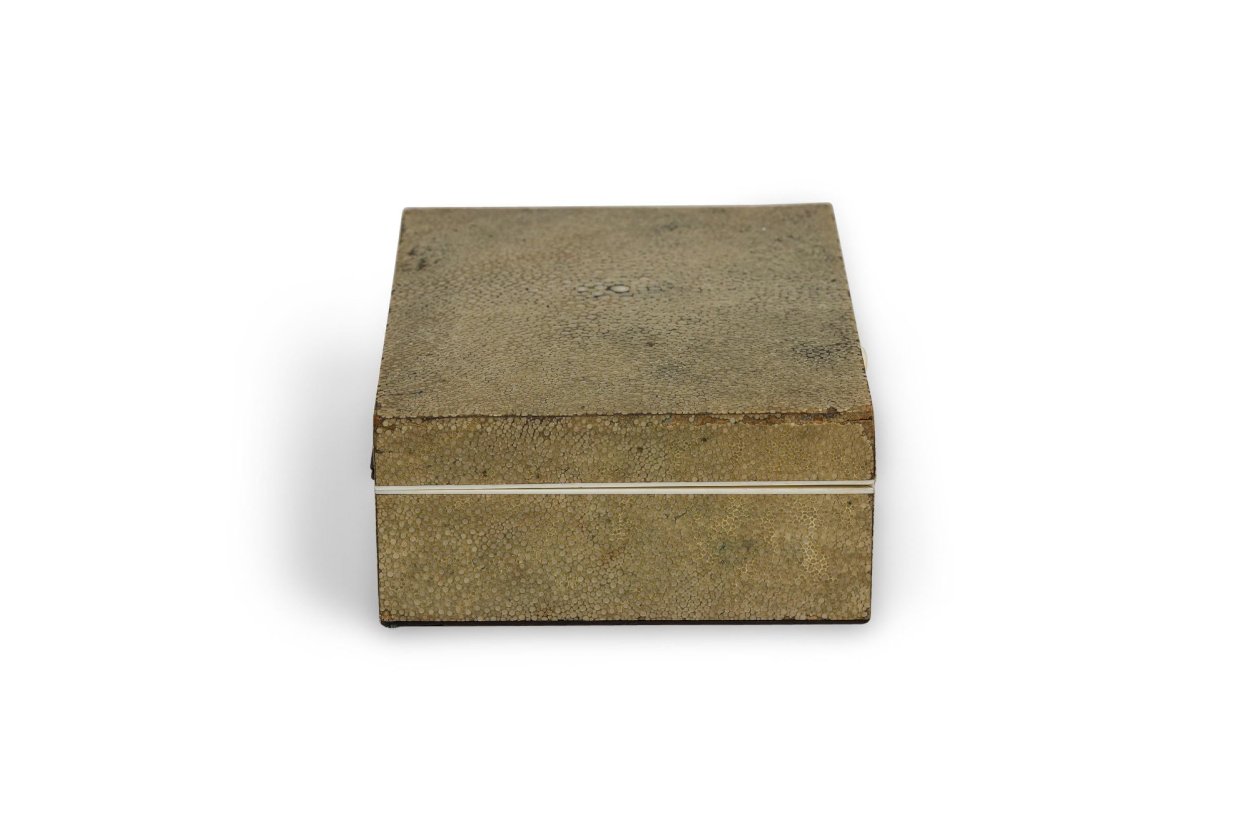 20th Century Art Deco Shagreen and Bone Trimmed Box For Sale