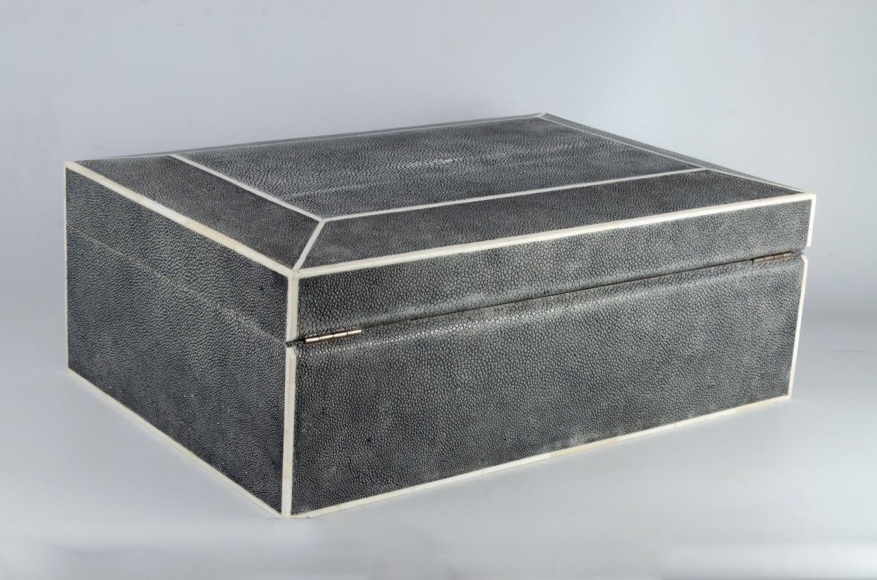 Art Deco shagreen Large box In Good Condition For Sale In Autonomous City Buenos Aires, CABA