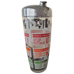 Art Deco Shaker with Cocktail Receipts