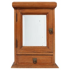 Meuble de rasage Art Deco en Oak avec miroir biseauté, France