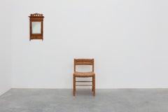 Art Deco shaving or medicine wall cabinet in wood with mirror, Belgium 1930s