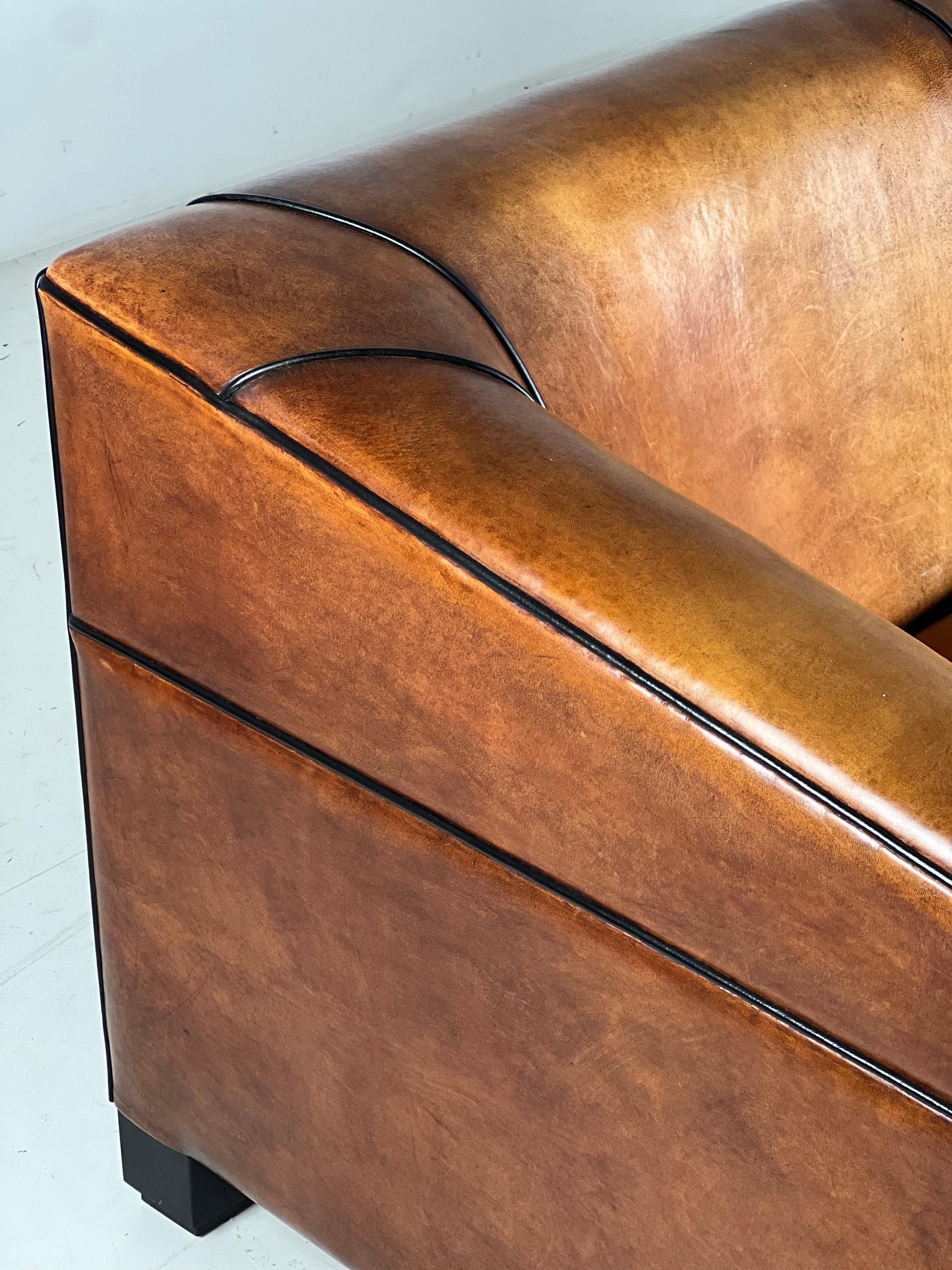 Art Deco Sofa aus Schafsleder im Angebot 15