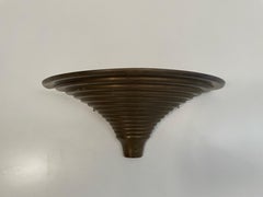 Art Deco Shell-shaped Brass Single Sconce, 1950's, Germany