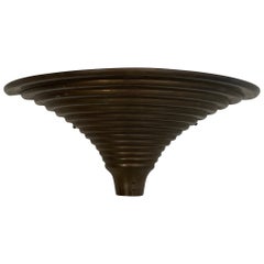 Art Deco Muschelform Messing Einzelne Leuchte, 1950er Jahre, Deutschland