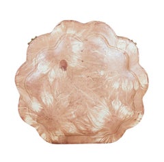 Art deco shell shaped leather and amber manicure set