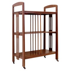 Art Deco shelving unit - Magazine Rack on casters - early 20th century