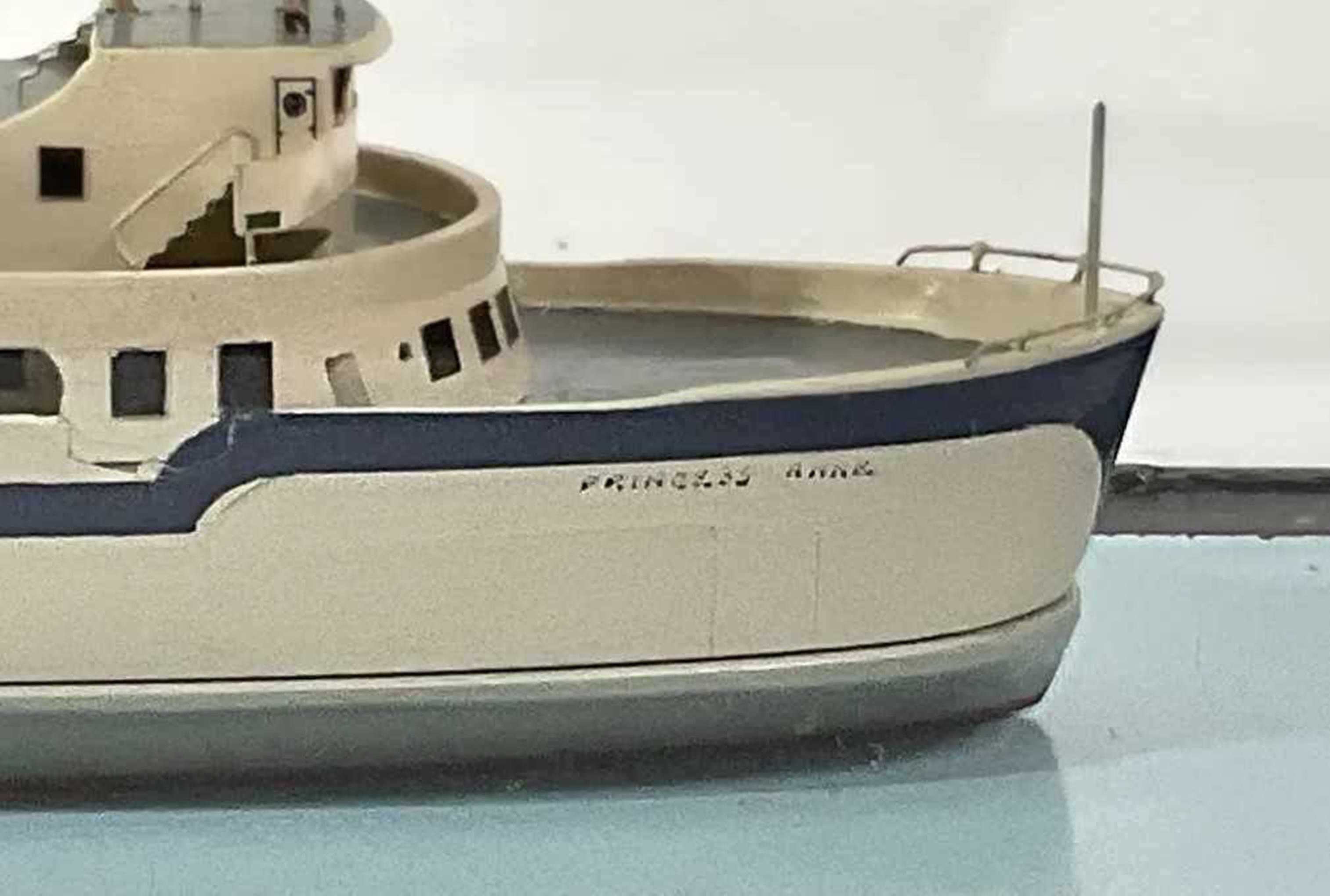 Art Deco Ship Model Of Princess Anne Ferry Boat BY VAN RYPER In Good Condition For Sale In Norwell, MA