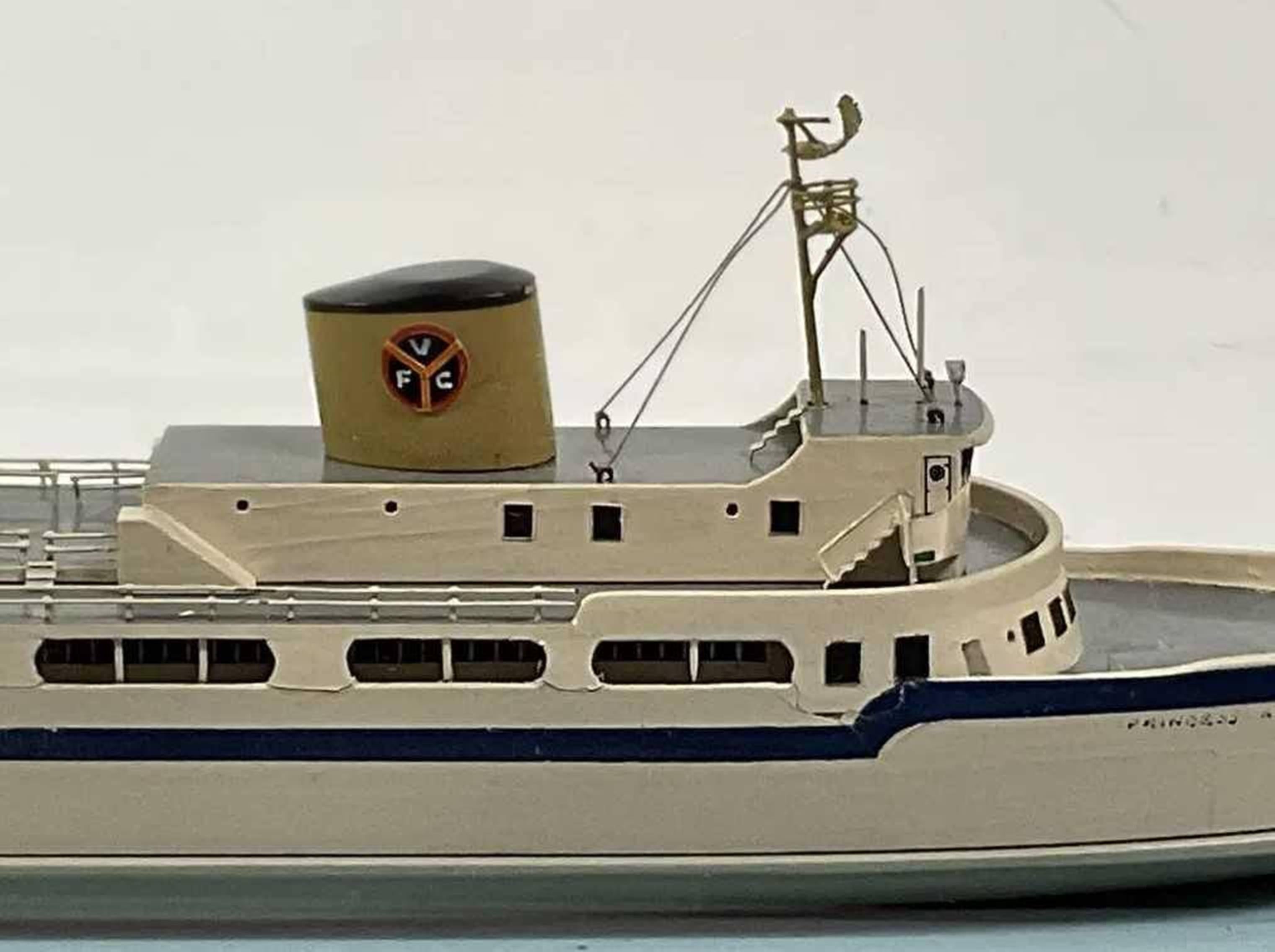 Contemporary Art Deco Ship Model Of Princess Anne Ferry Boat BY VAN RYPER For Sale