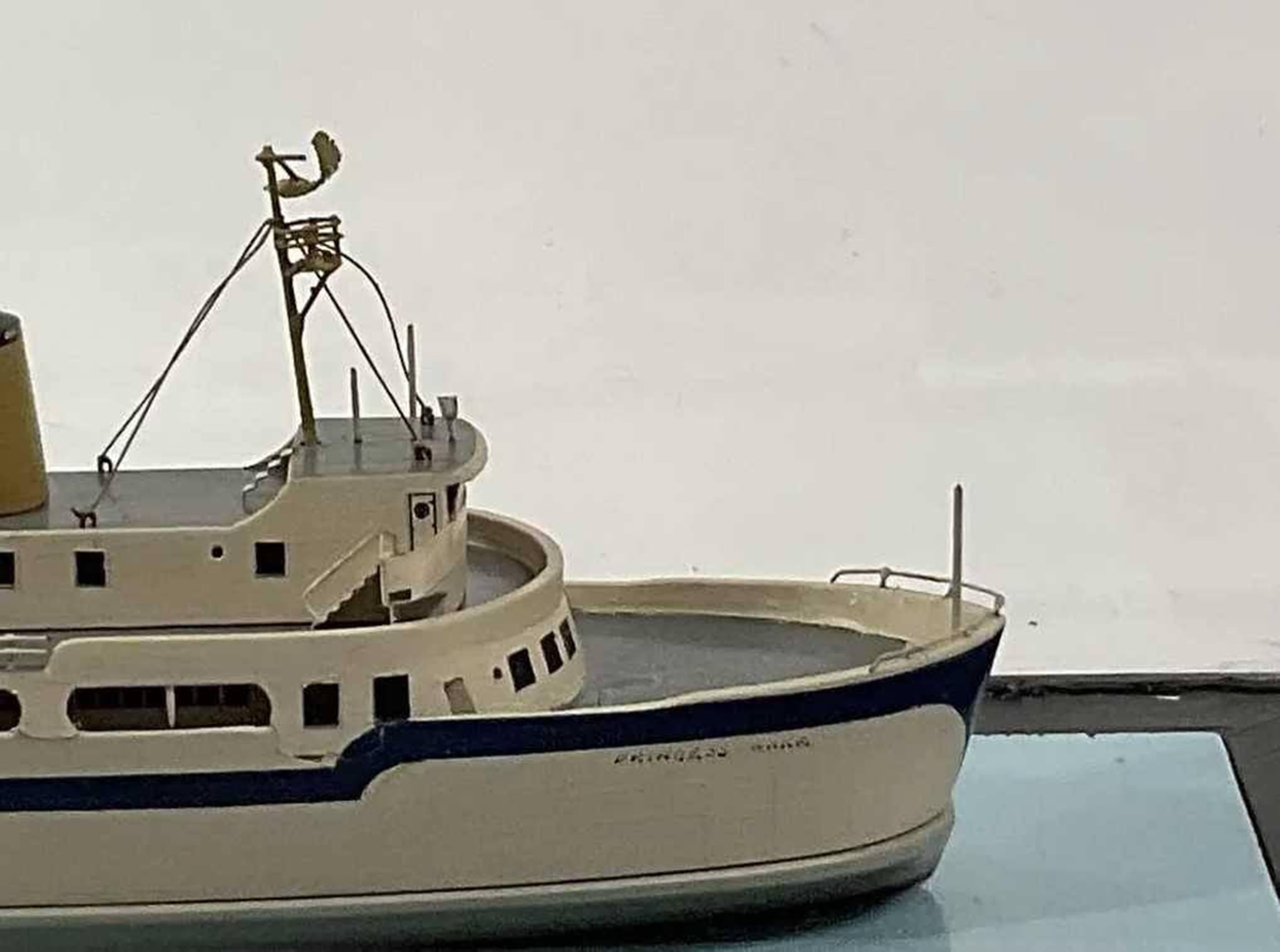Wood Art Deco Ship Model Of Princess Anne Ferry Boat BY VAN RYPER For Sale