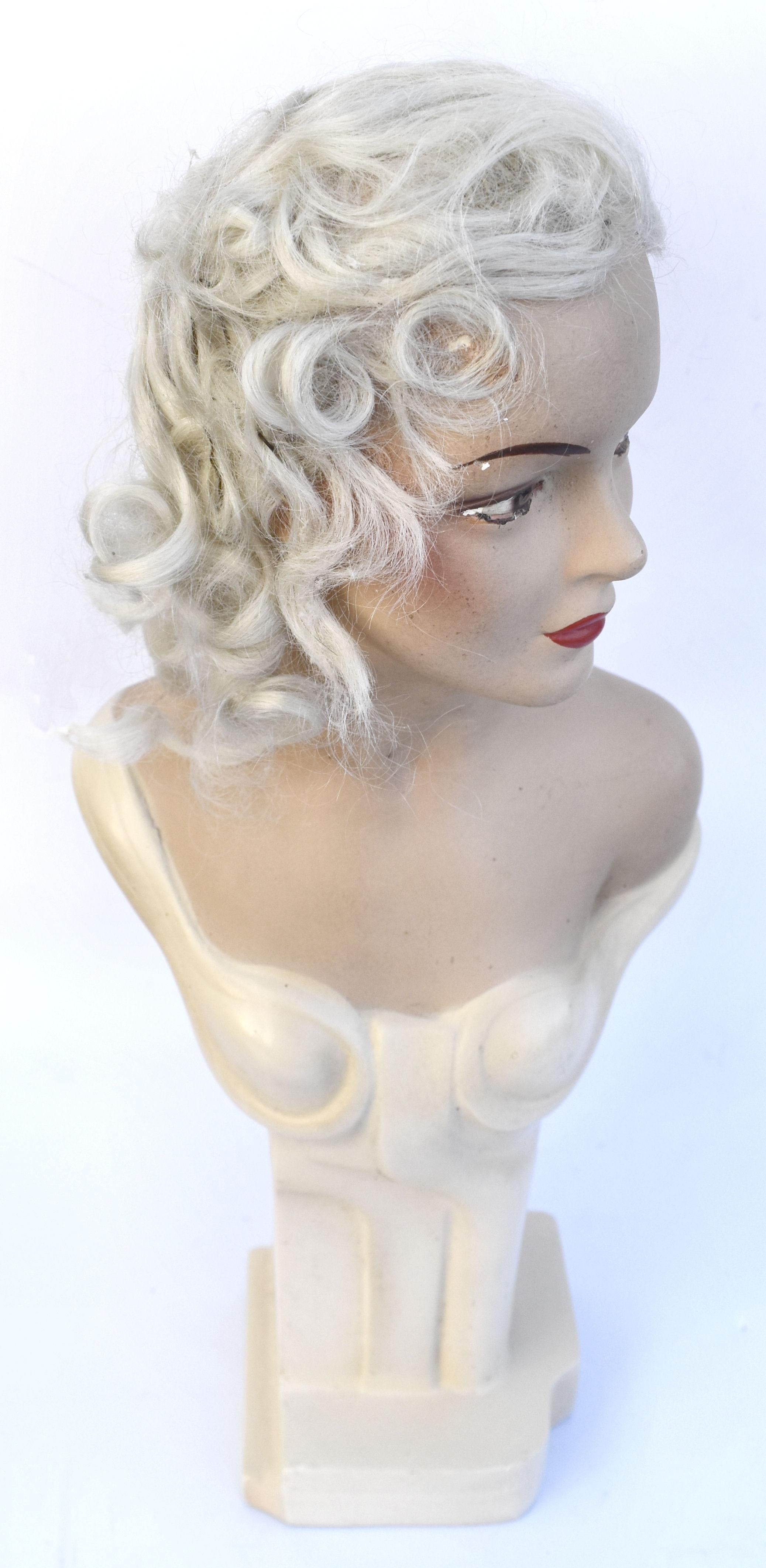 Plaster Art Deco Shop Counter Mannequin, England, c1930 For Sale