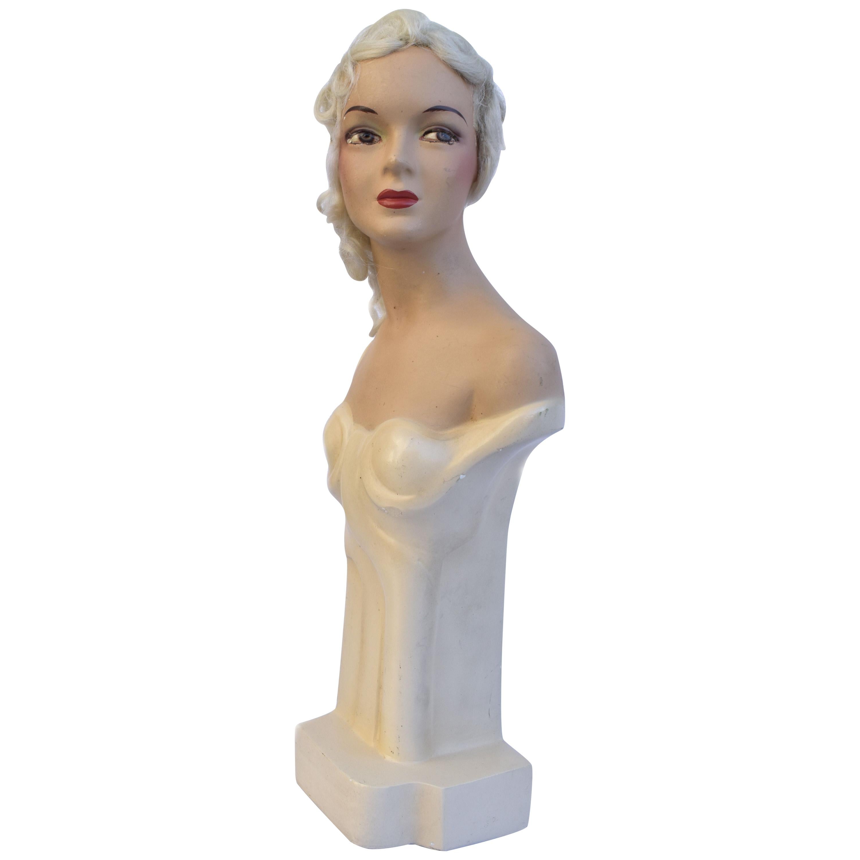 Art Deco Shop Counter Mannequin, England, c1930 For Sale