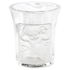 Art Deco Shot Glass with Molded and Frosted Neoclassical Motifs signed Lalique