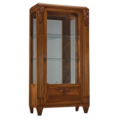 Vintage Art Deco Showcase in Walnut and Glass 