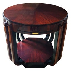 Art Deco Side Center Game Table Signed by Majorelle, France, 1925