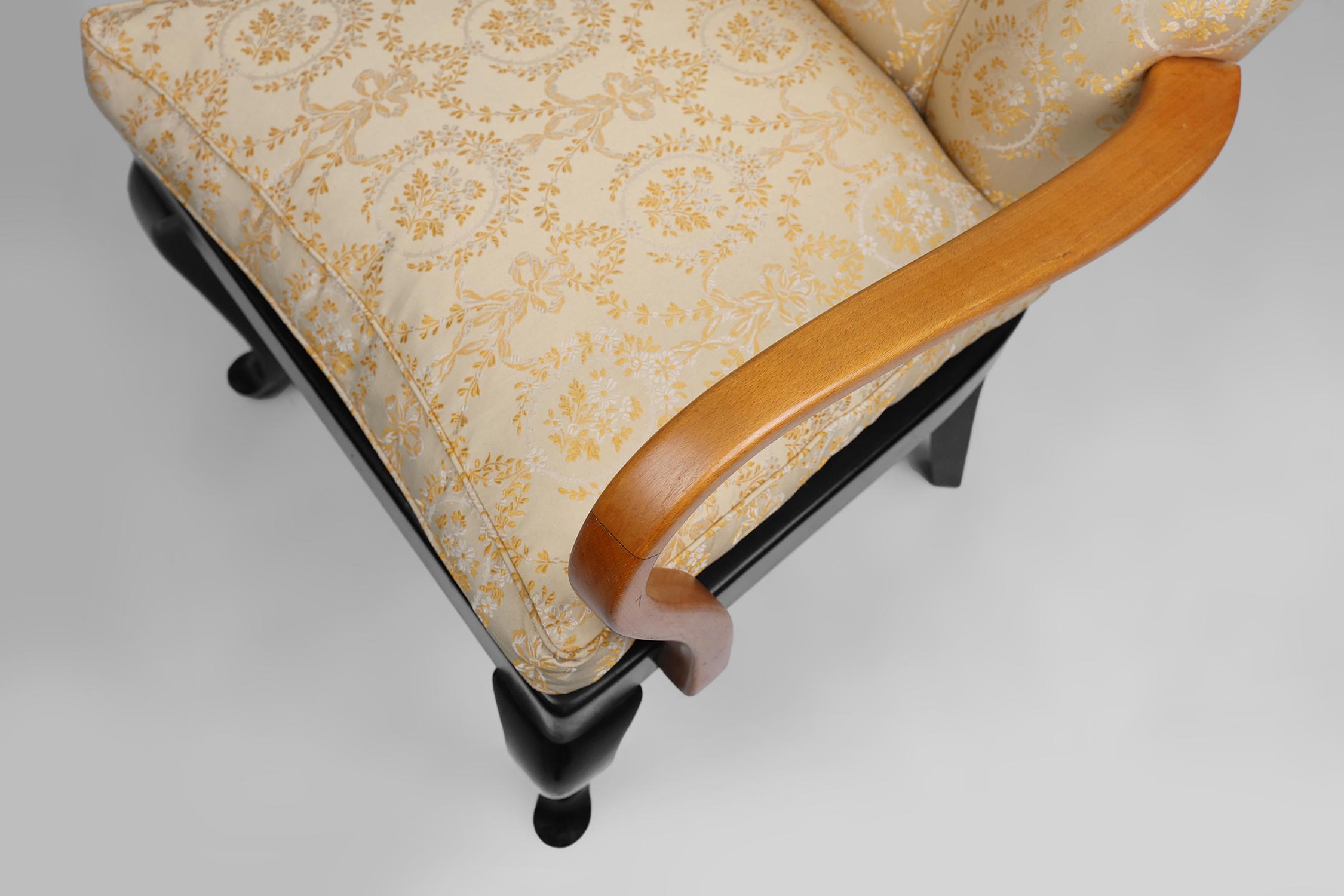 Art Deco side chair in beech wood, France 1940s For Sale 5
