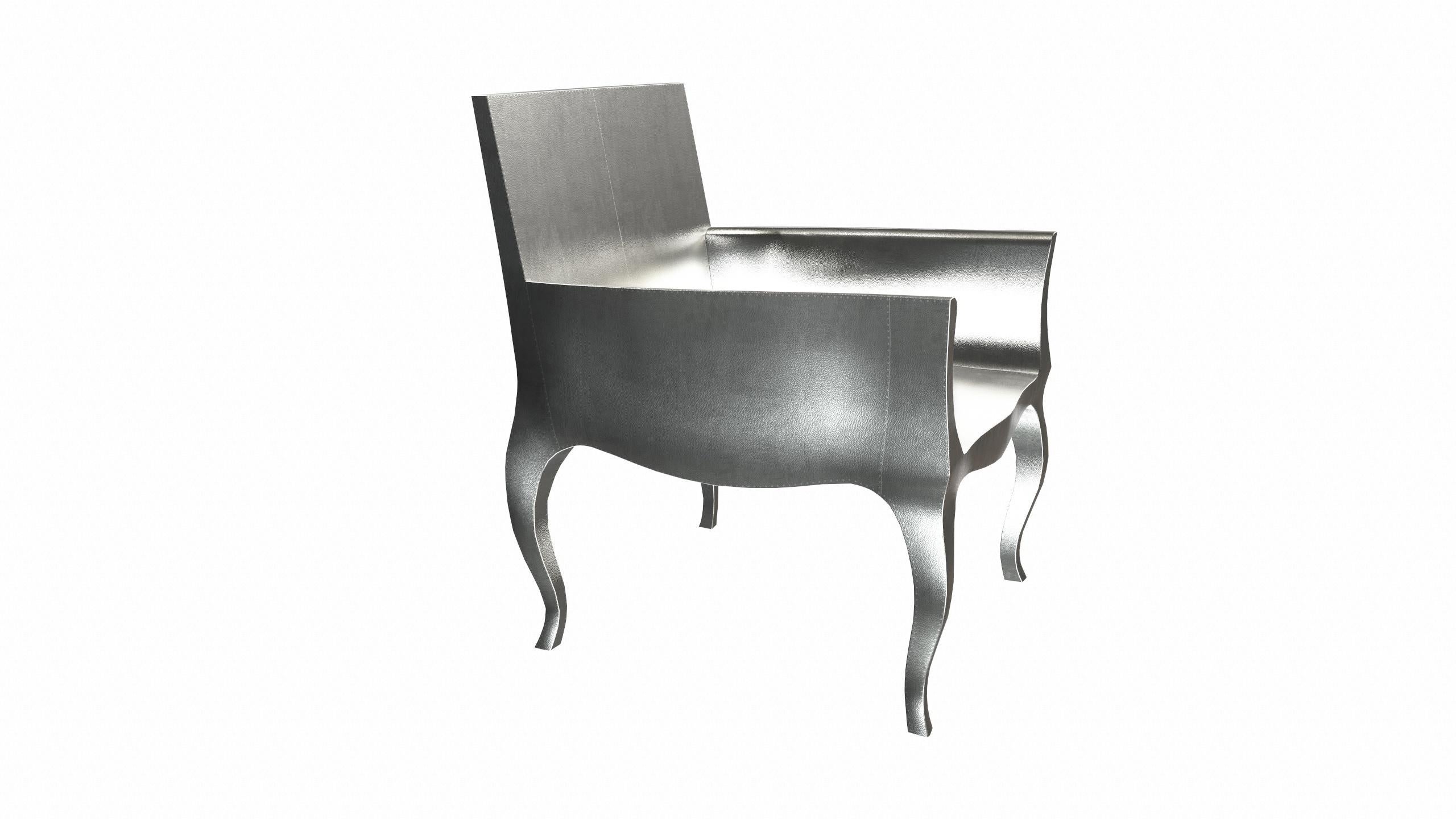 Art-Déco-Beistellstühle, Mid, gehämmert in weißer Bronze, von Paul Mathieu für S. Odegard (Blech) im Angebot