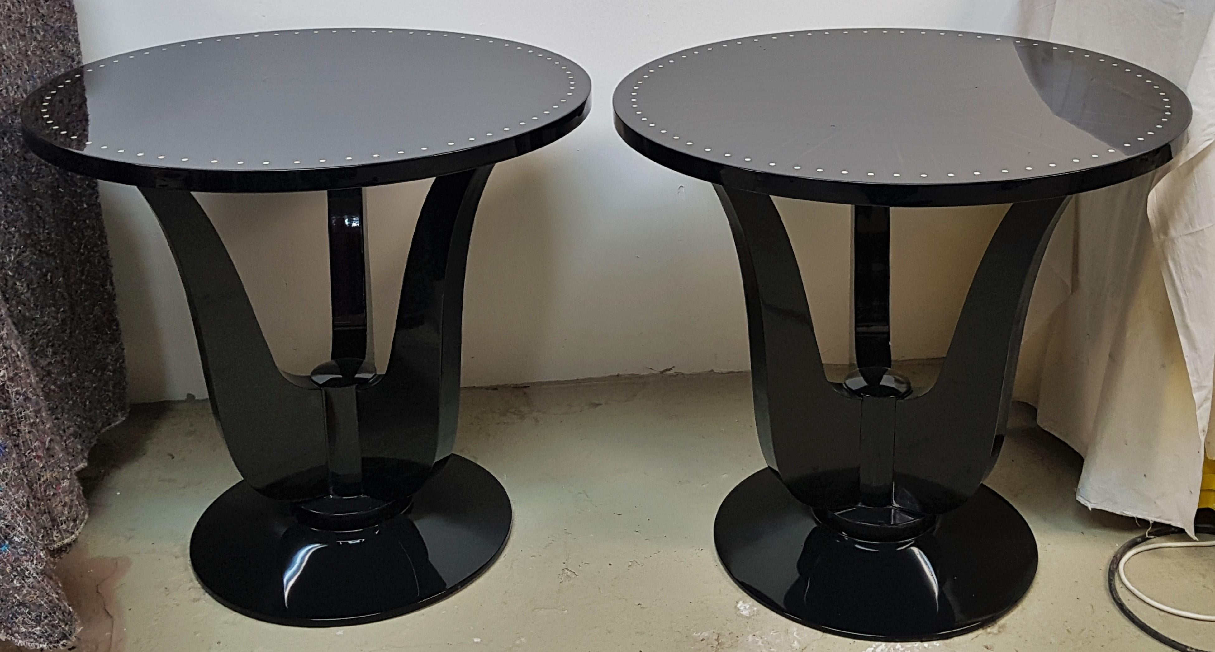 Contemporary Art Deco Side Cocktail Table Macassar