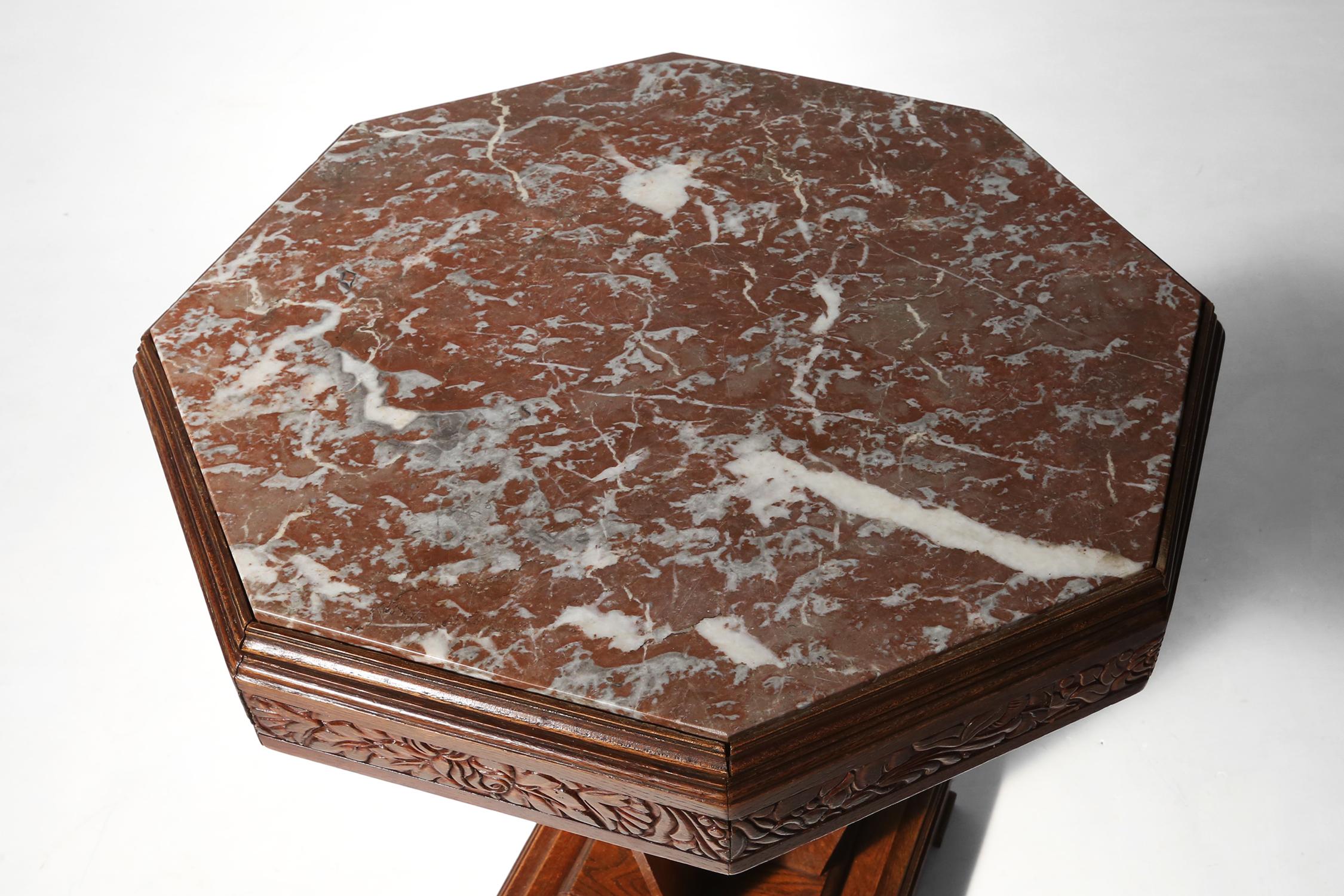 Marble Art Deco side table 1920 For Sale