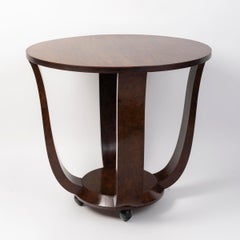 Art Deco Side Table, 1930, Varnished Amboina Burl, Early 20th Century.