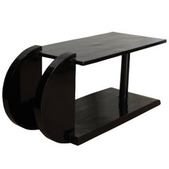 Art Deco Side Table, Black Polish, France circa 1930