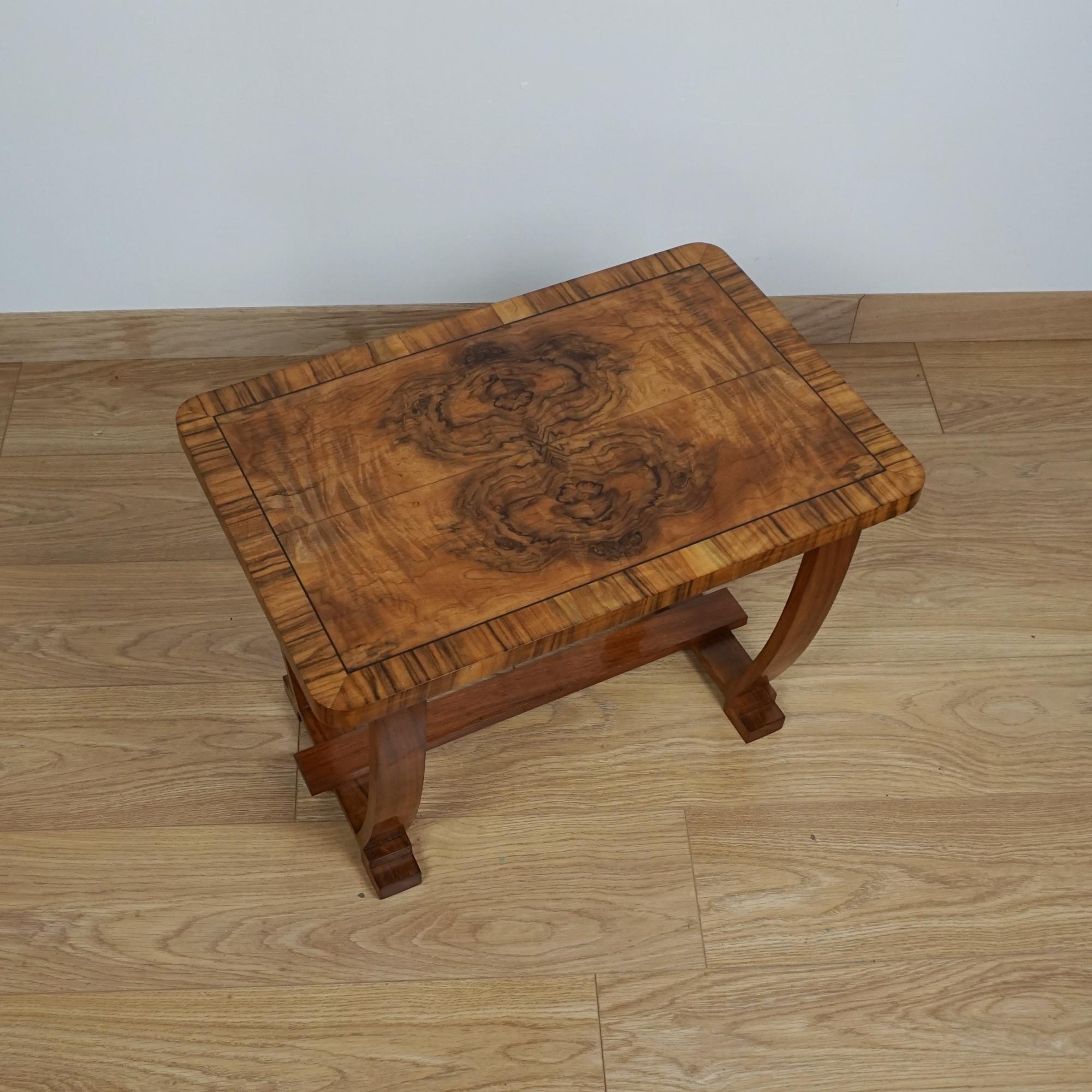 Art Deco Side Table. Burr and Figured Walnut For Sale 1