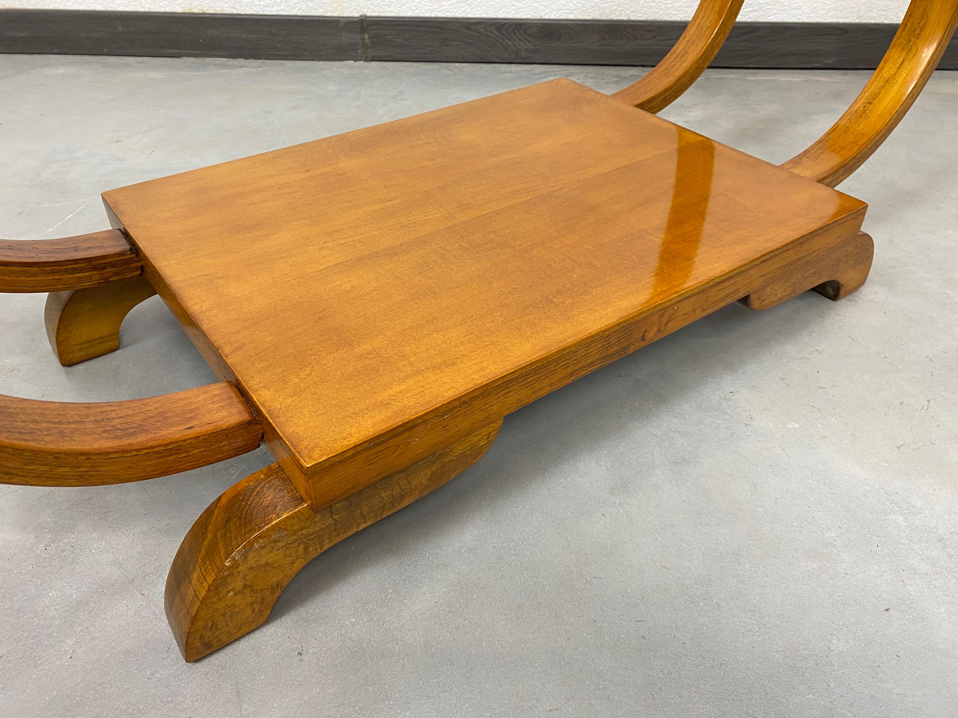 Beech Art Deco Side Table by Thonet Debrecsen