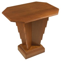 Used Art Deco Side Table / Coffee Table Pedestal in Oak, 1925