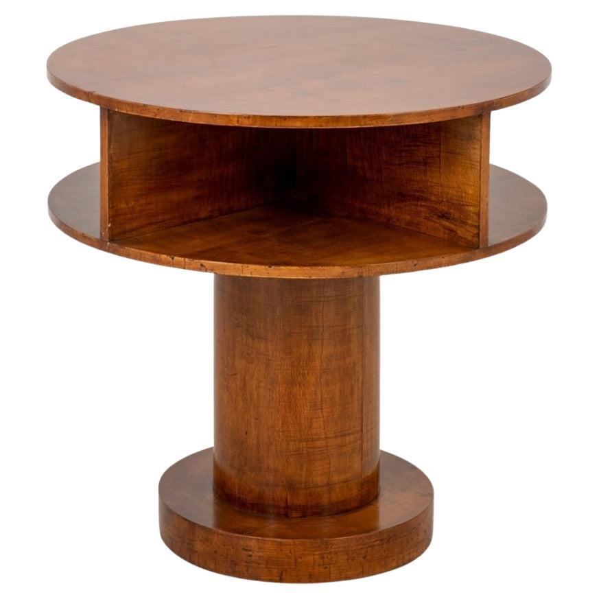 Art Deco Side Table - Cylindrical Occasional Sycamore Circa 1930