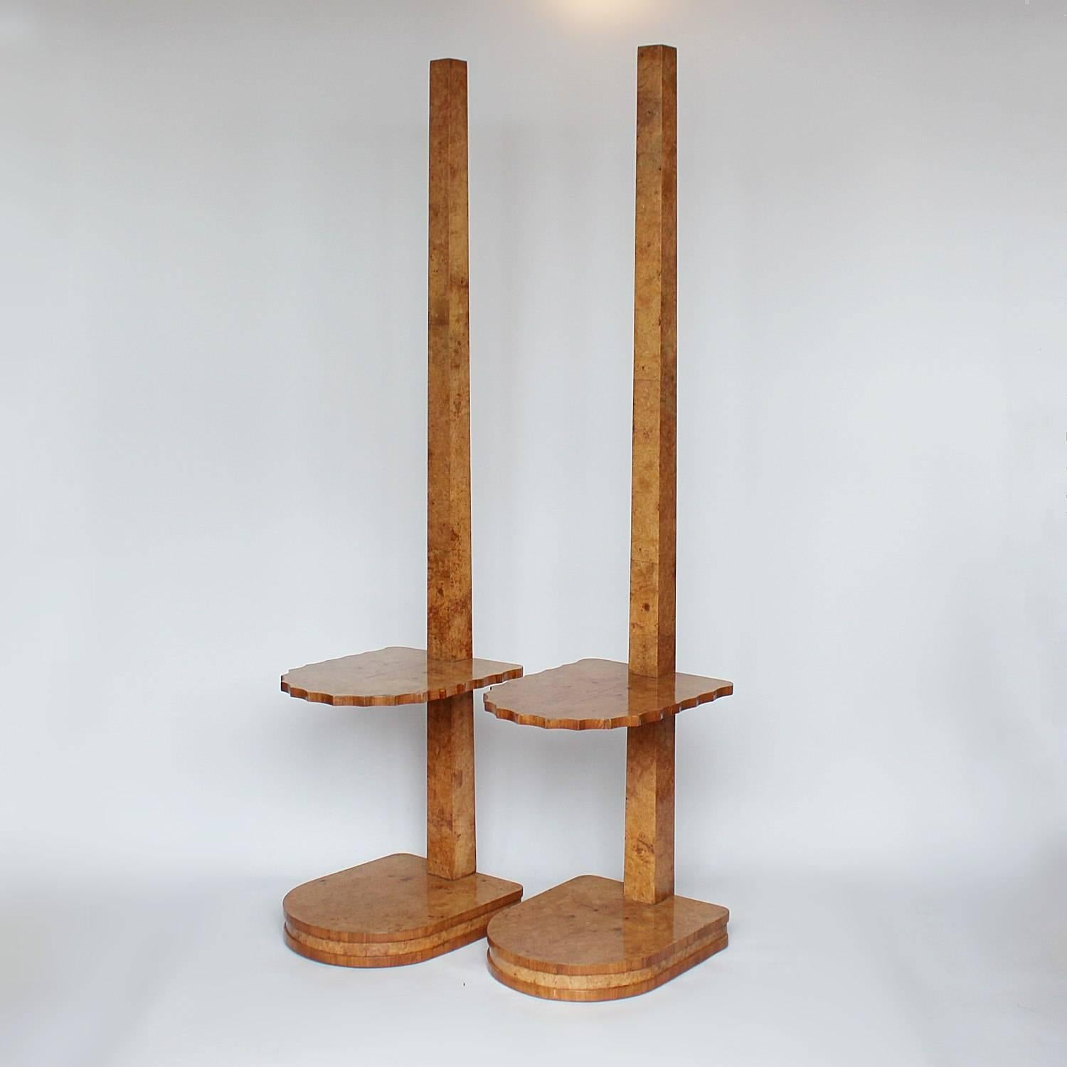English Art Deco Side Table Floor Lamps