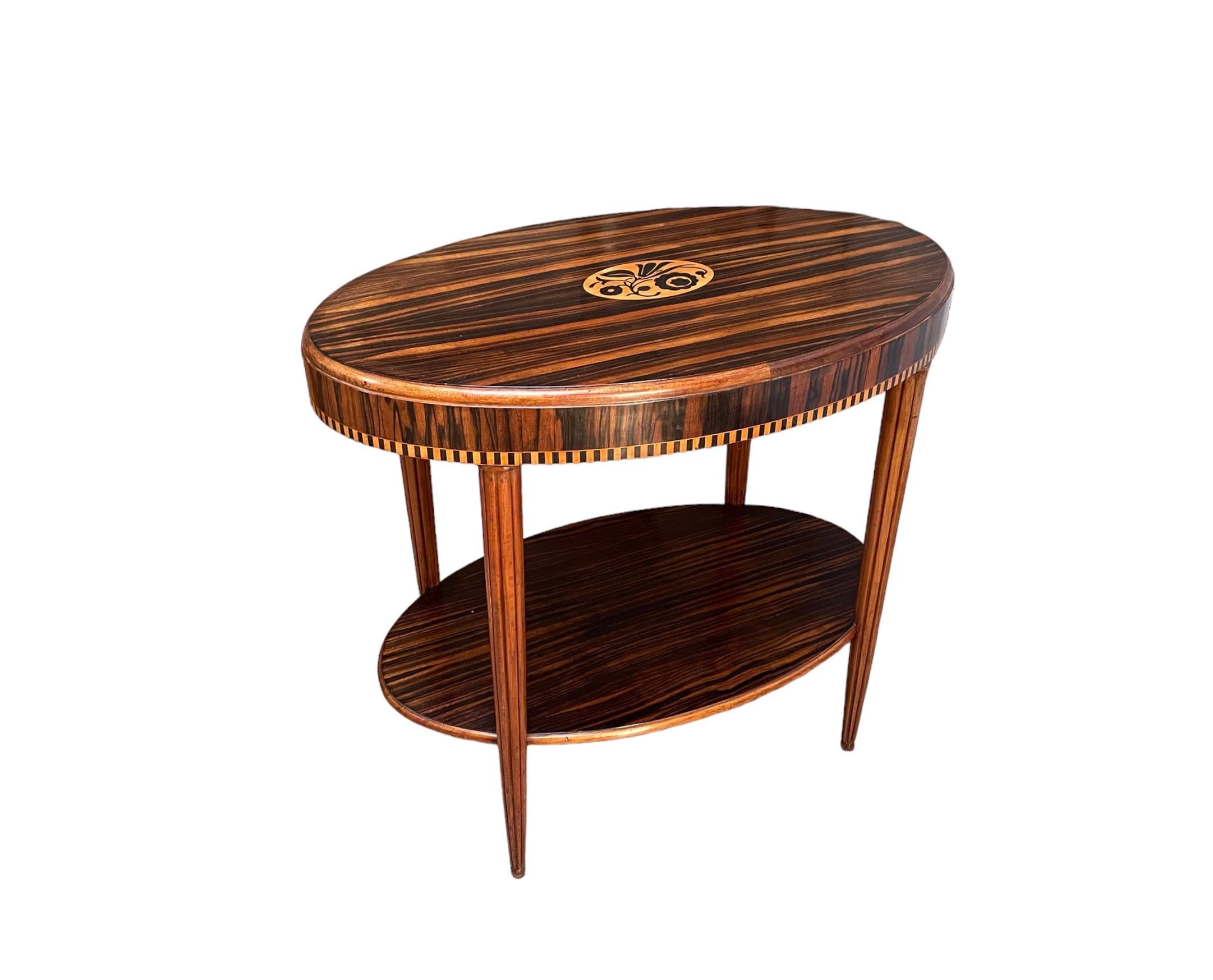 Macassar Art Deco Side Table For Sale