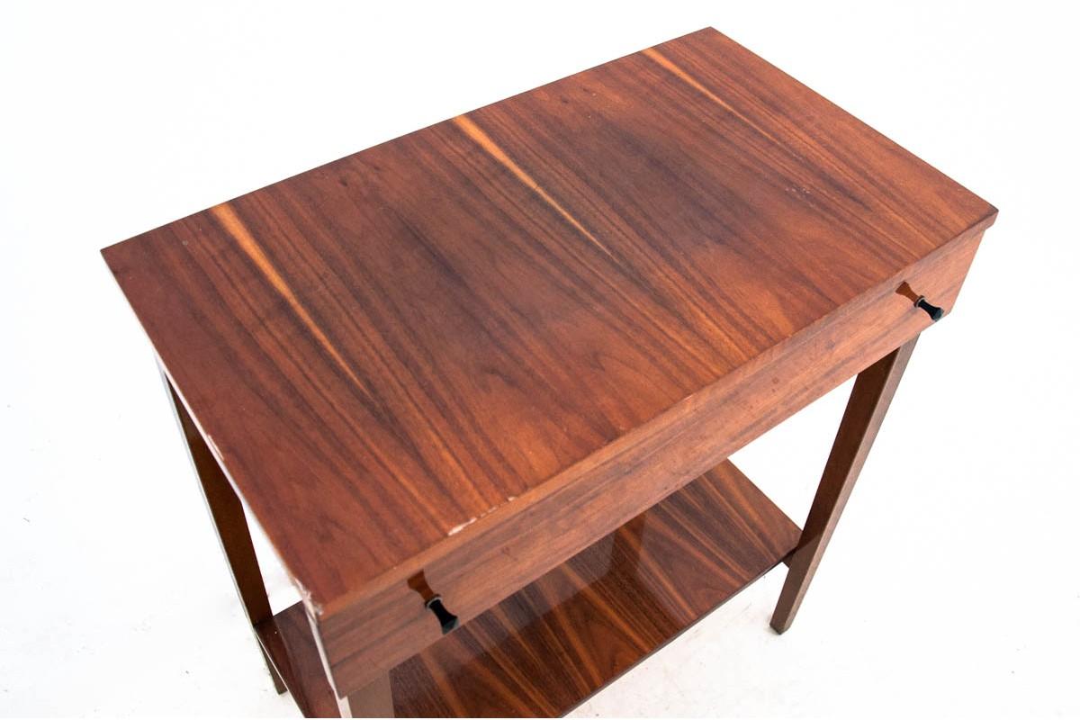 Walnut Art Deco Side Table from 1950s