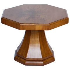 Art Deco Side Table in Mushroom Form, Burr Walnut, English, circa 1930