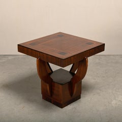 Art Deco Side Table in Oak and Mahogany with Coromandel inlay, 1930s