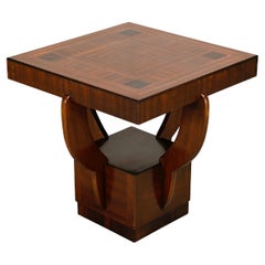 Art Deco Side Table in Oak and Mahogany with Coromandel inlay, 1930s