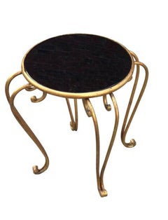 Art Deco Side Table in Opaline and Iron, Attributed to René Prou