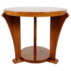 Art Deco Side Table In Solid Walnut – France 1930